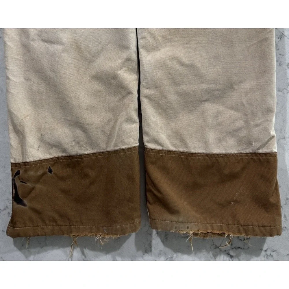 Carhartt Bib Overalls Mens 38x36 Brown Duck Canvas Insulated Workwear R41 BRN